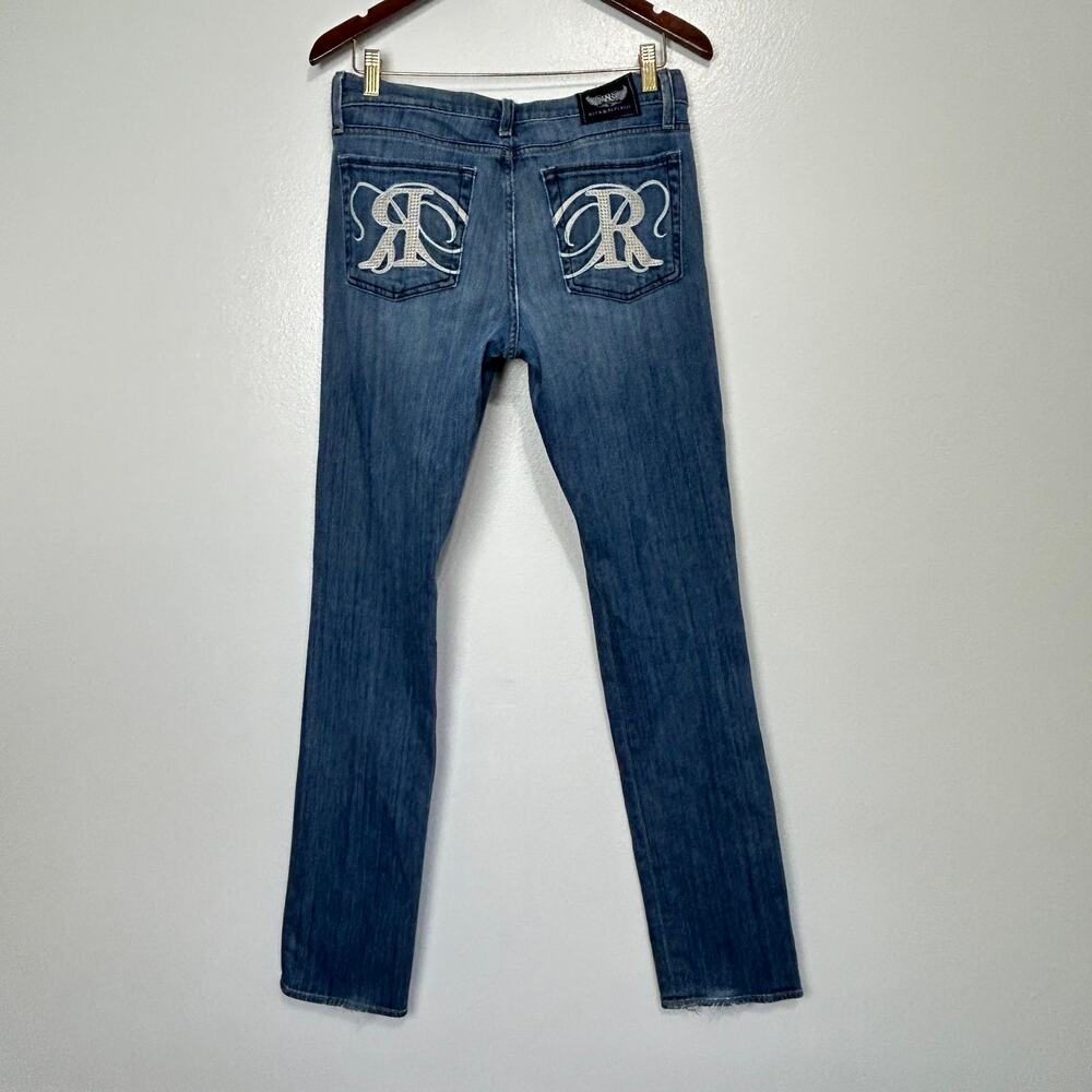 Rock & Republic Jeans Y2K Womens 30 Straight Leg 35 Inseam Blue Denim Pockets
